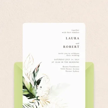 Invitații digitale cununie civila format card - design elegant și simplu pentru cununia voastră