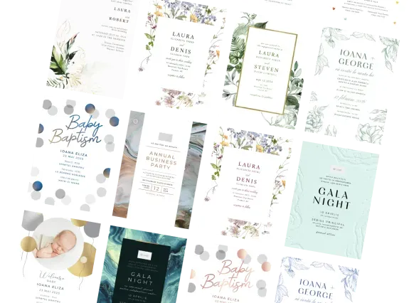 Vezi toate modelele de invitatii digitale online tip card