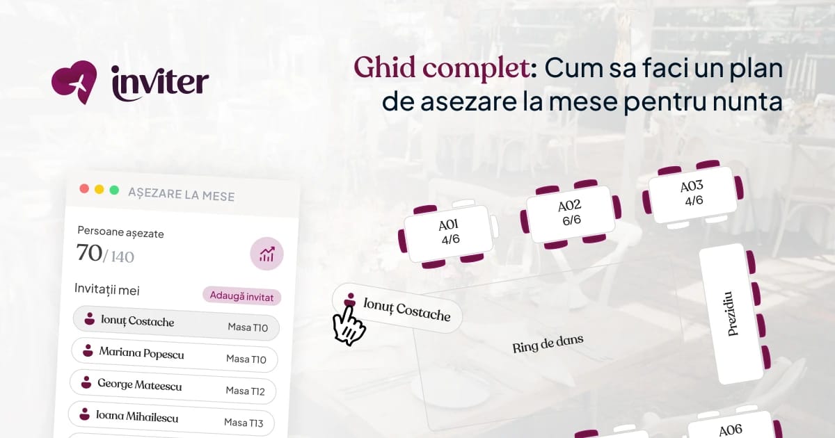 Ghid complet: Cum să faci un plan de așezare la mese pentru nuntă